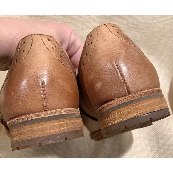 KORK EASE women’s Sz 7 brown leather wing tip Bailee Kiltie slip on loafer shoes - Picture 6 of 9